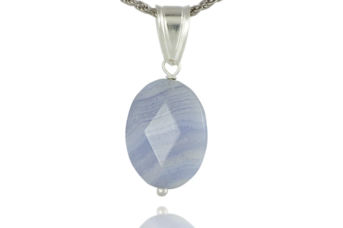 Zawieszka z Chalcedonem „Niebieska Koronka”
