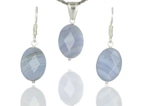 Komplet z Chalcedonem „Niebieska Koronka”