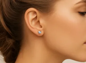 Srebrne kolczyki z chalcedonem