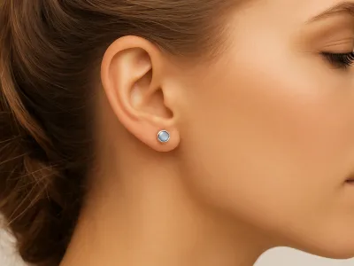 Srebrne kolczyki z chalcedonem