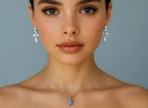 Elegancka srebrna zawieszka z labradorytem