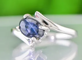 Pierścionek z Gwiaździstym Szafirem
